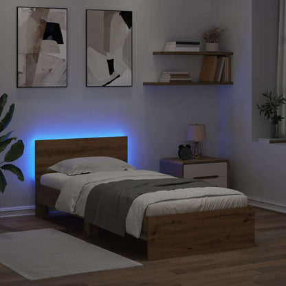 vidaXL Bed Frame Artisan Oak 90 x 200 cm Engineered Wood 4