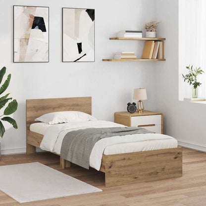 vidaXL Bed Frame Artisan Oak 90 x 200 cm Engineered Wood 1