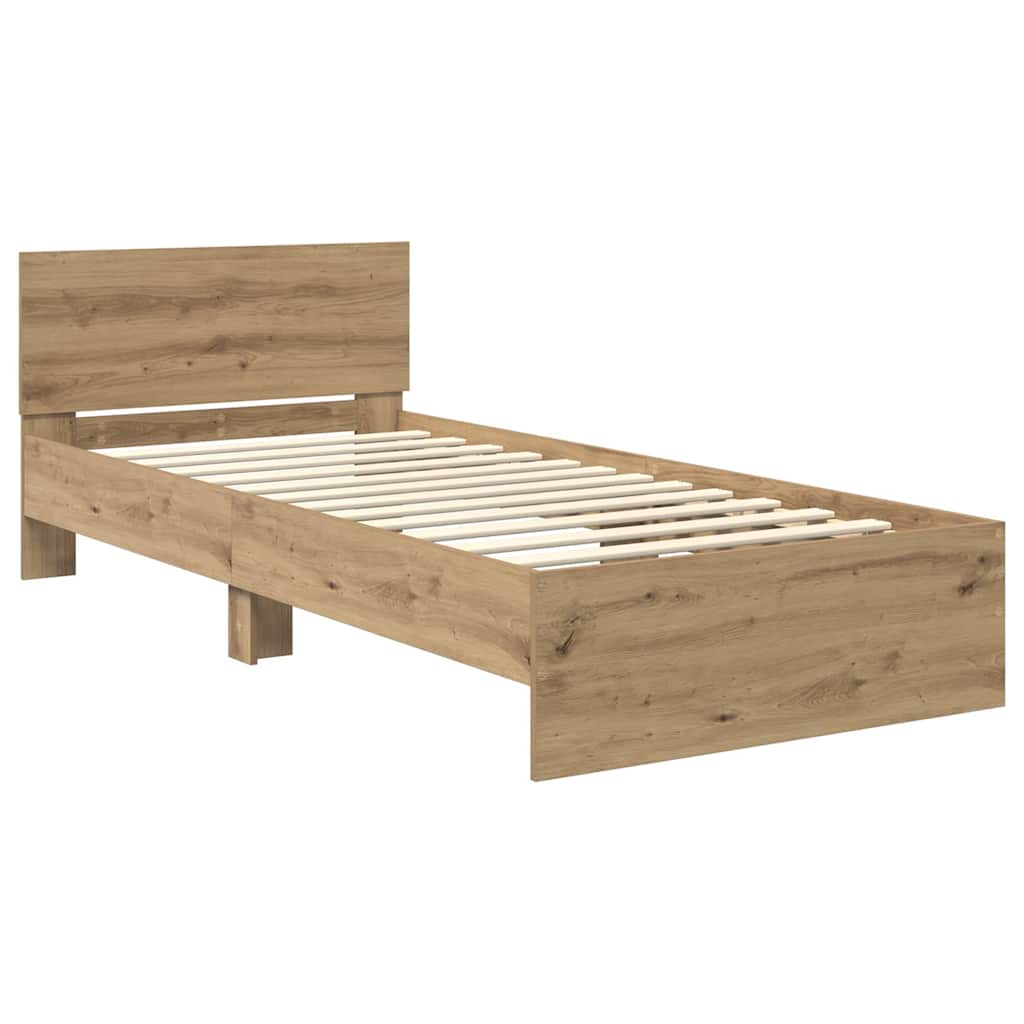 vidaXL Bed Frame Artisan Oak 90 x 200 cm Engineered Wood 5