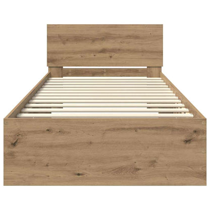 vidaXL Bed Frame Artisan Oak 90 x 200 cm Engineered Wood 6