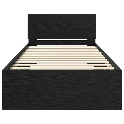 vidaXL Bed Frame with Headboard Black Oak 90 x 200 cm Engineered Wood 6
