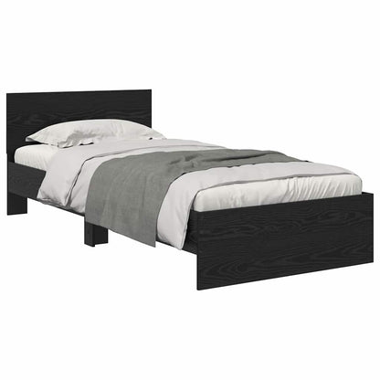vidaXL Bed Frame with Headboard Black Oak 90 x 200 cm Engineered Wood 3