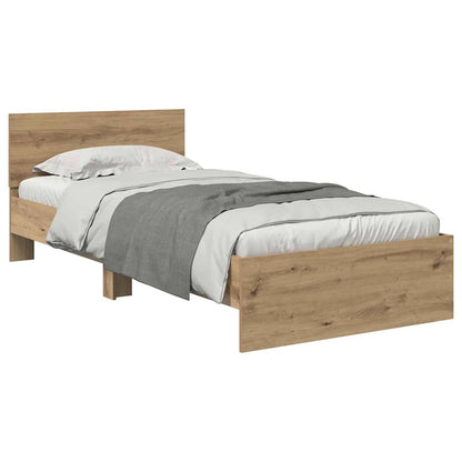 vidaXL Bed Frame Artisan Oak 90 x 190 cm Engineered Wood 3