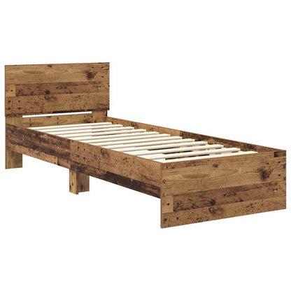 vidaXL Bed Frame with Headboard Old Wood 75 x 190 cm Engineered Wood 5