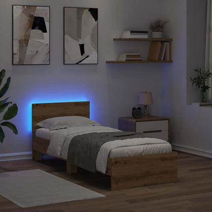 vidaXL Bed Frame Artisan Oak 75 x 190 cm Engineered Wood 4