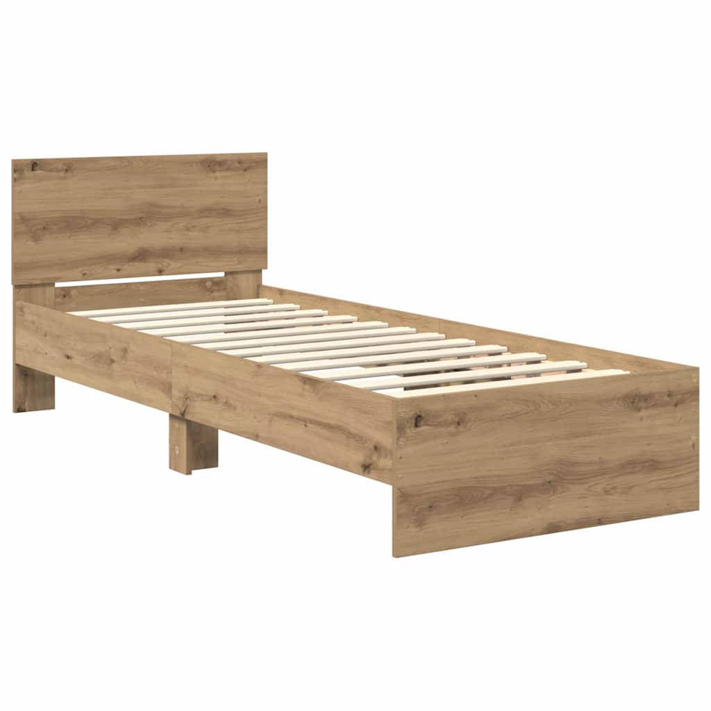 vidaXL Bed Frame Artisan Oak 75 x 190 cm Engineered Wood 5
