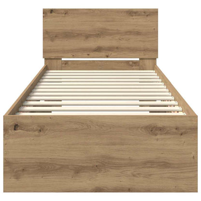 vidaXL Bed Frame Artisan Oak 75 x 190 cm Engineered Wood 6