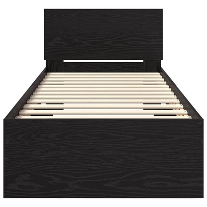 vidaXL Bed Frame with Headboard Black Oak 75 x 190 cm Engineered Wood 6
