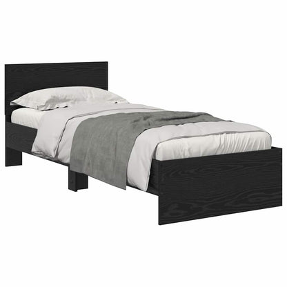 vidaXL Bed Frame with Headboard Black Oak 75 x 190 cm Engineered Wood 3