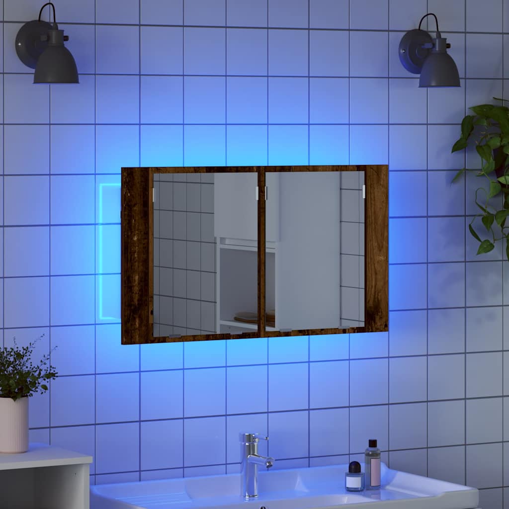 vidaXL Bathroom Mirror Cabinet Old Wood 80 x 12 x 45 cm 5