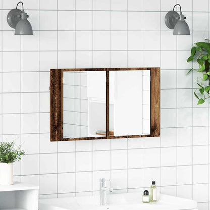vidaXL Bathroom Mirror Cabinet Old Wood 80 x 12 x 45 cm 1