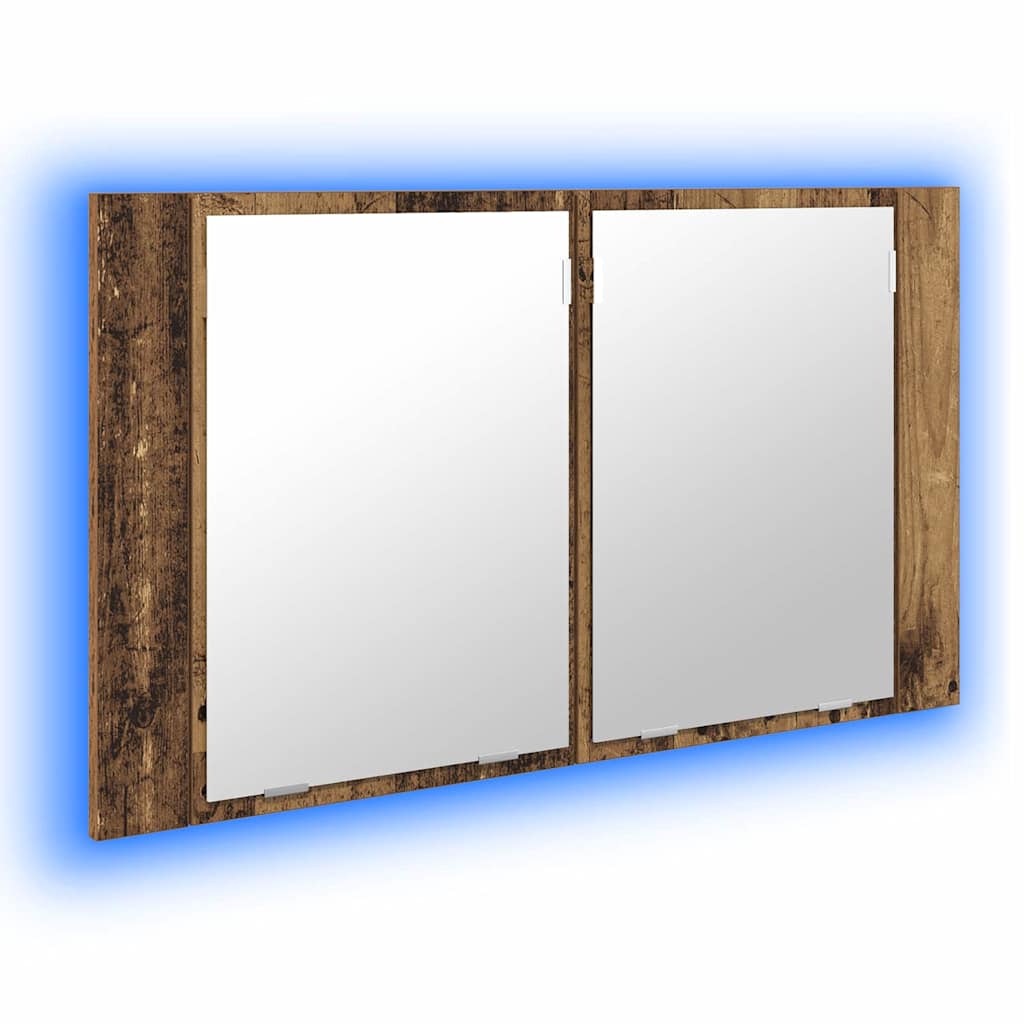 vidaXL Bathroom Mirror Cabinet Old Wood 80 x 12 x 45 cm 2