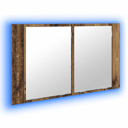 vidaXL Bathroom Mirror Cabinet Old Wood 80 x 12 x 45 cm 2