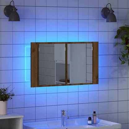 vidaXL Bathroom Mirror Cabinet Artisan Oak 80 x 12 x 45 cm 5