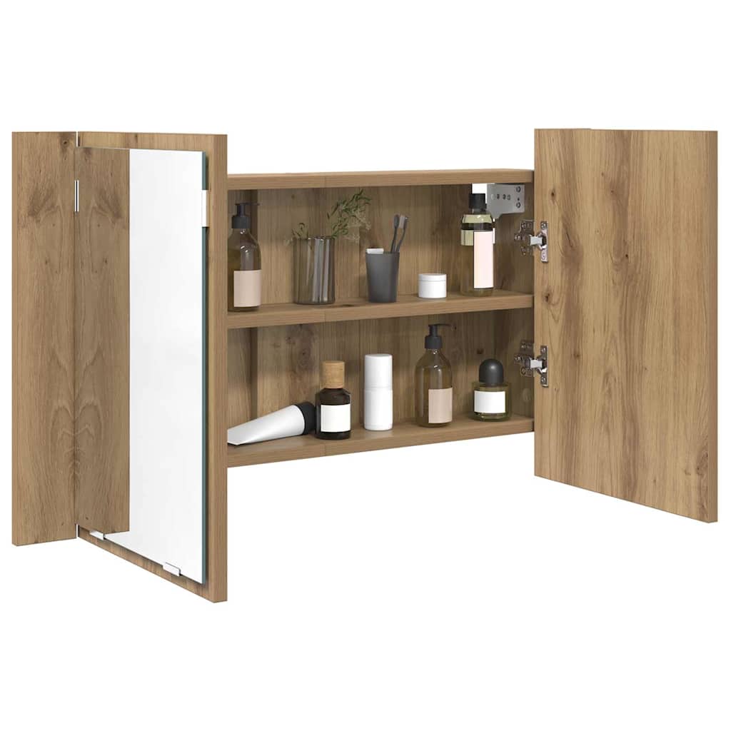 vidaXL Bathroom Mirror Cabinet Artisan Oak 80 x 12 x 45 cm 3