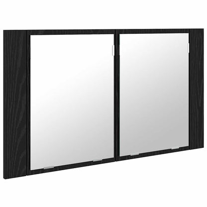 vidaXL Bathroom Mirror Cabinet Black Oak 80 x 12 x 45 cm 6