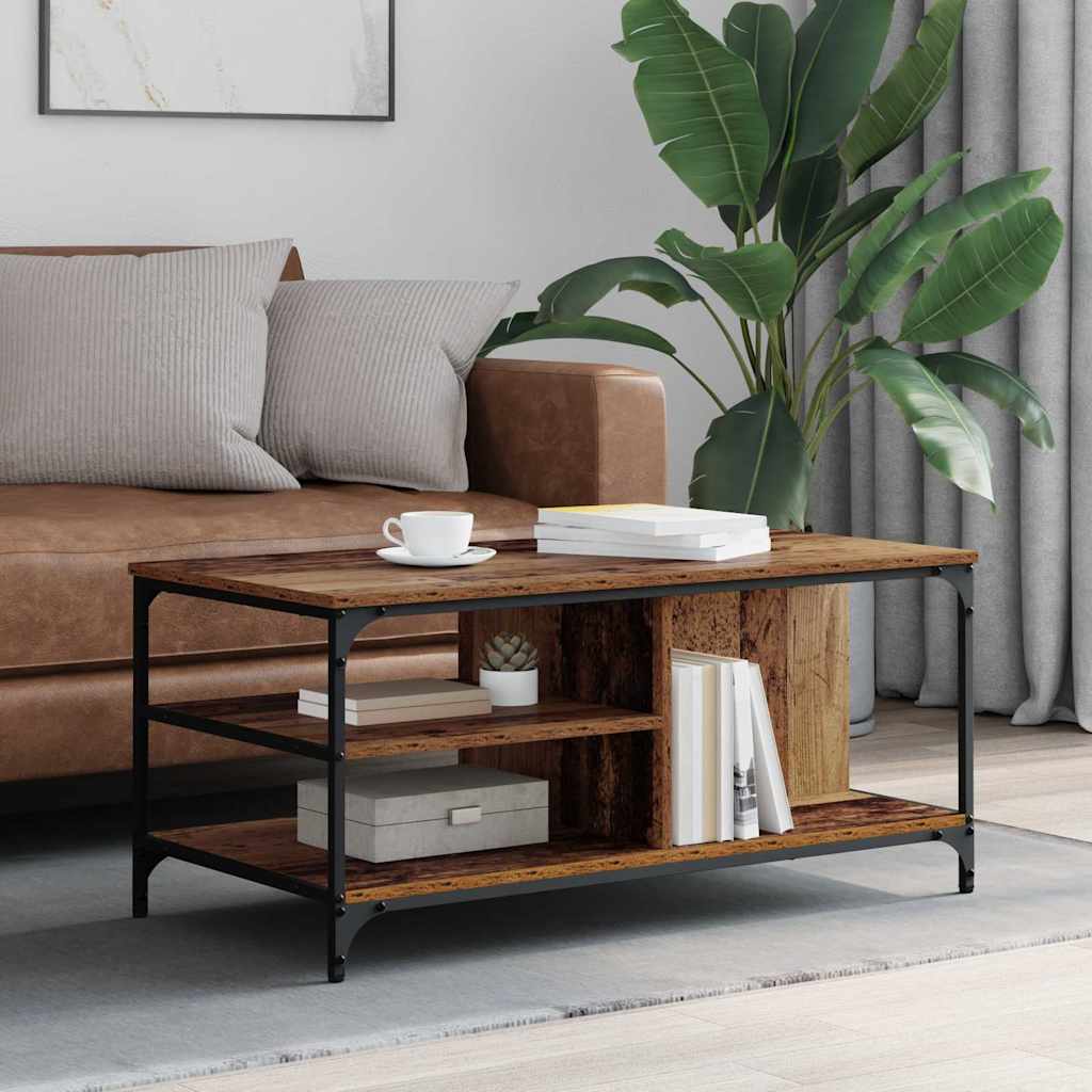 vidaXL Coffee Table Old Wood 100 x 50 x 45 cm Engineered Wood 1