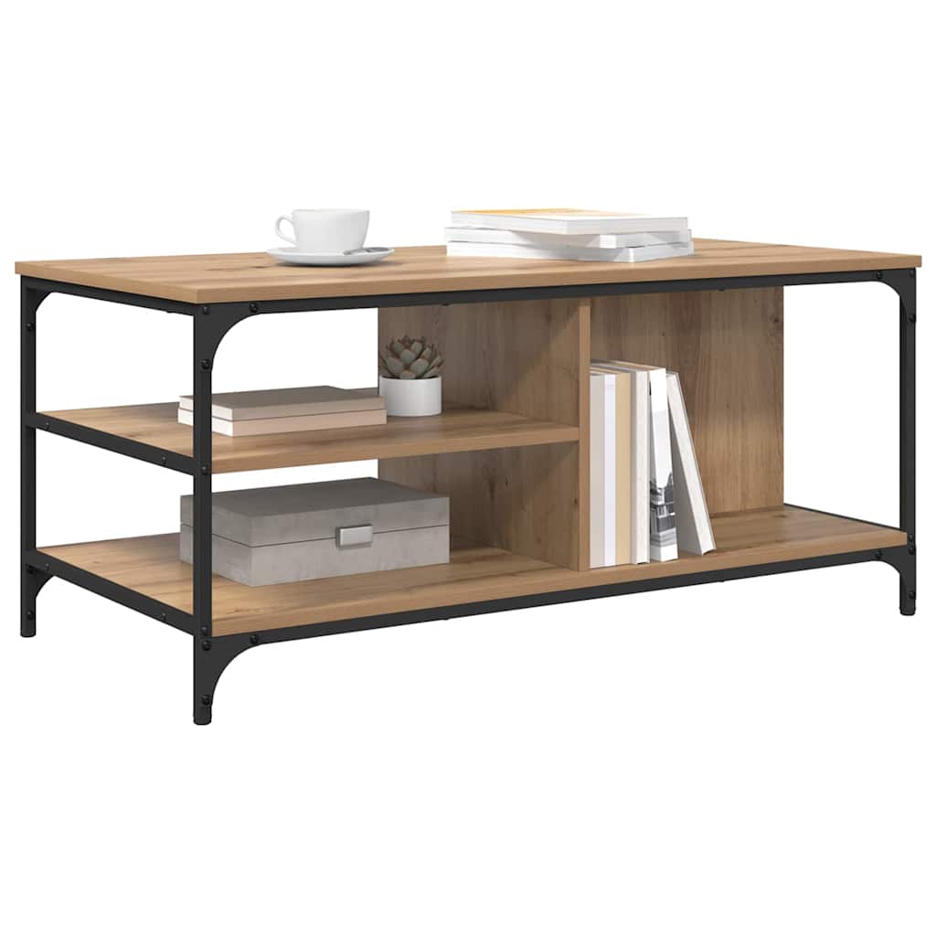vidaXL Coffee Table Artisan Oak 100 x 50 x 45 cm Engineered Wood 3