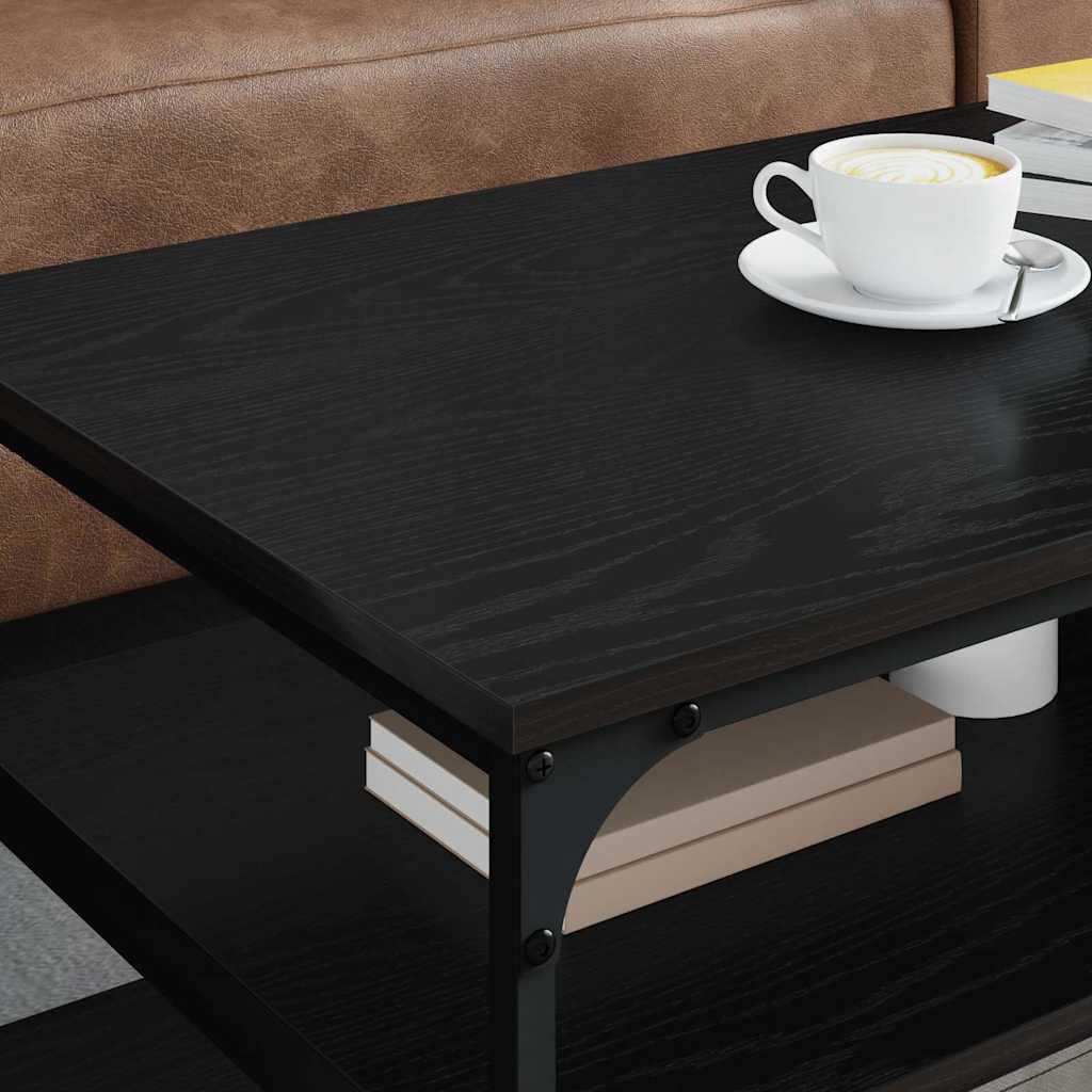 vidaXL Coffee Table Black Oak 100 x 50 x 45 cm Engineered Wood 4