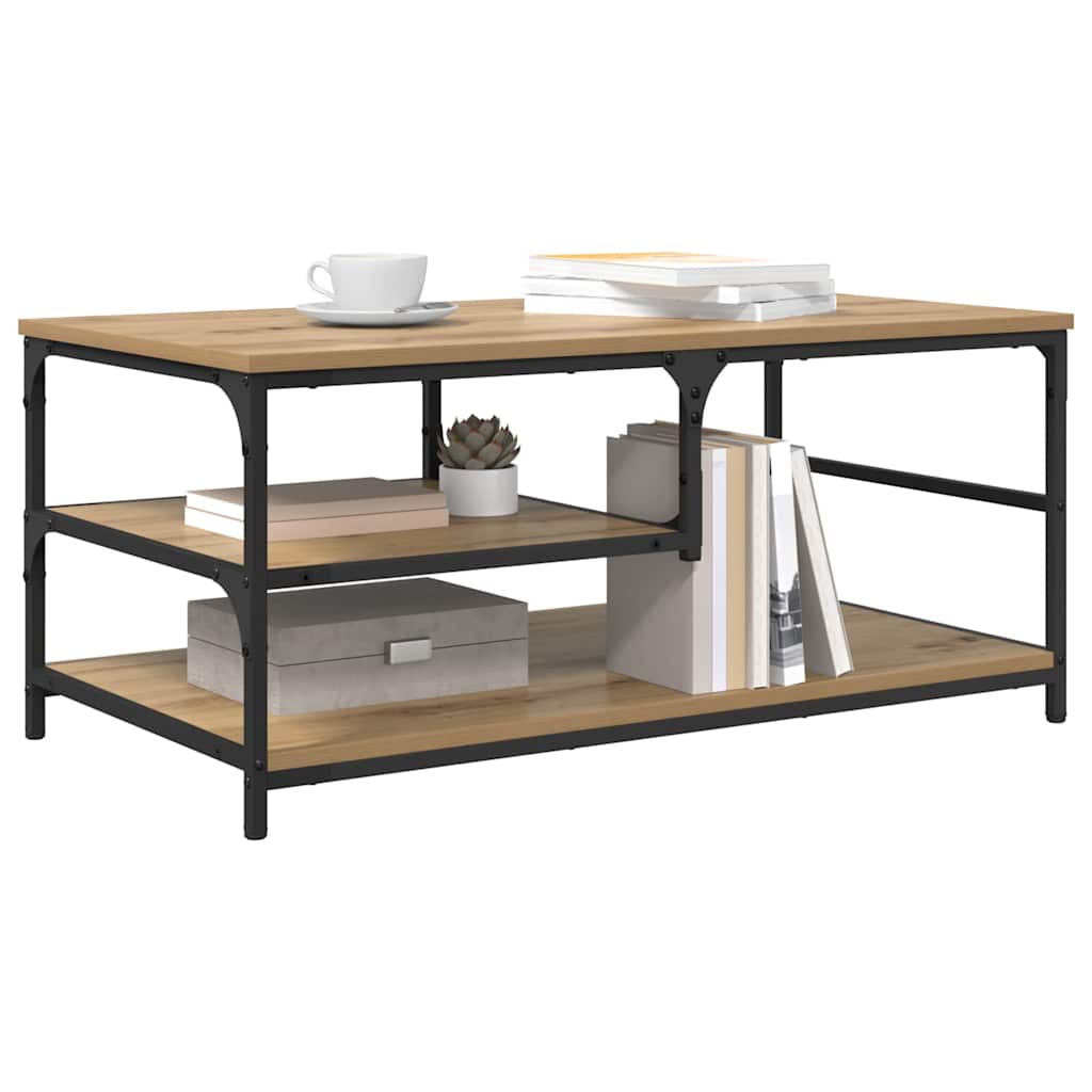vidaXL Coffee Table Artisan Oak 90 x 49 x 40 cm Engineered Wood 3