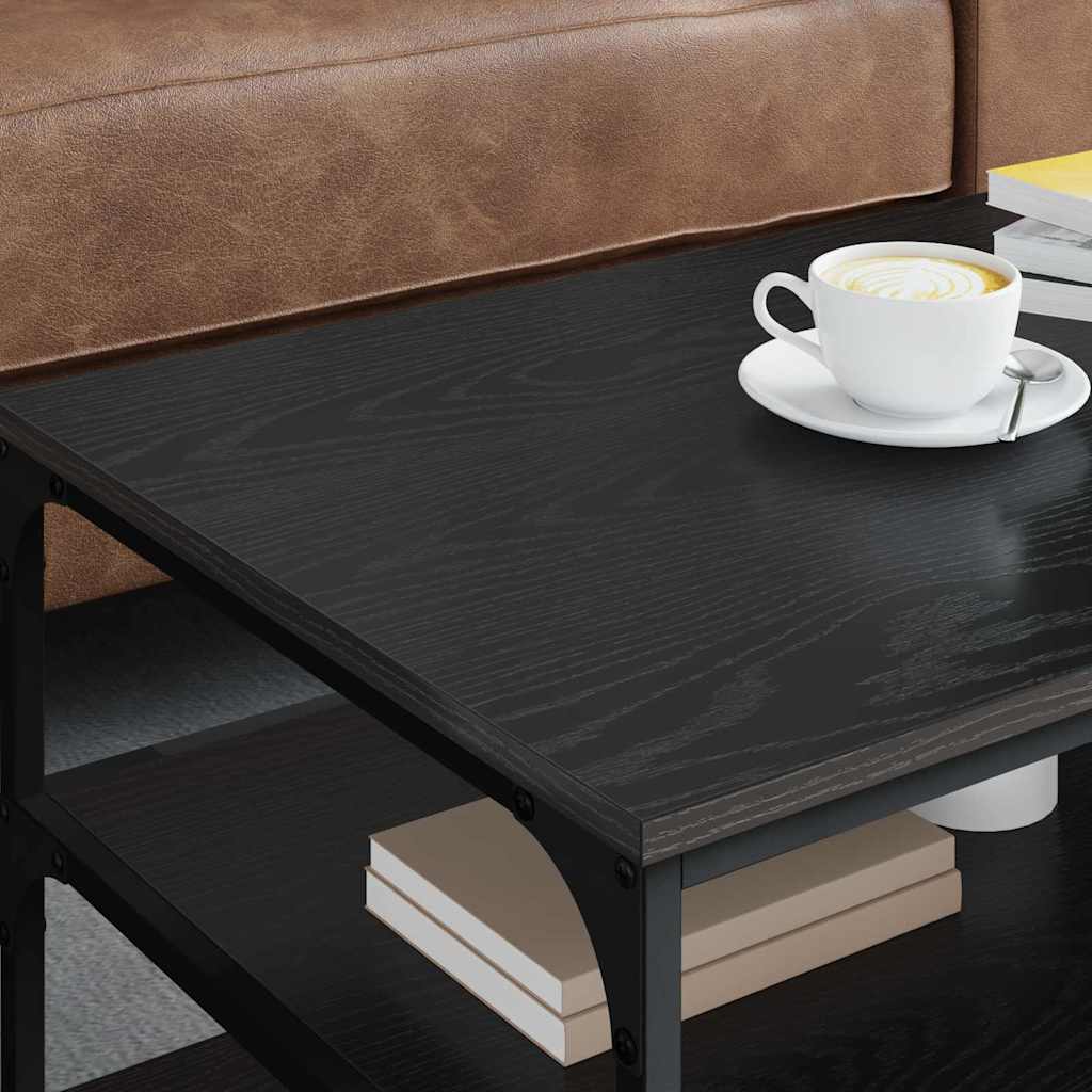 vidaXL Coffee Table Black Oak 90 x 49 x 40 cm Engineered Wood 4