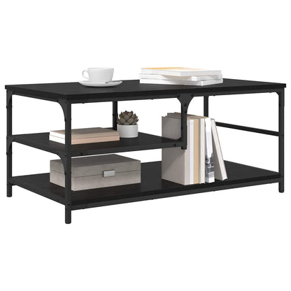 vidaXL Coffee Table Black Oak 90 x 49 x 40 cm Engineered Wood 3