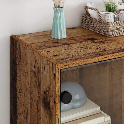 Side Cabinet with Glass Doors 68x37x75,5 cm Old wood