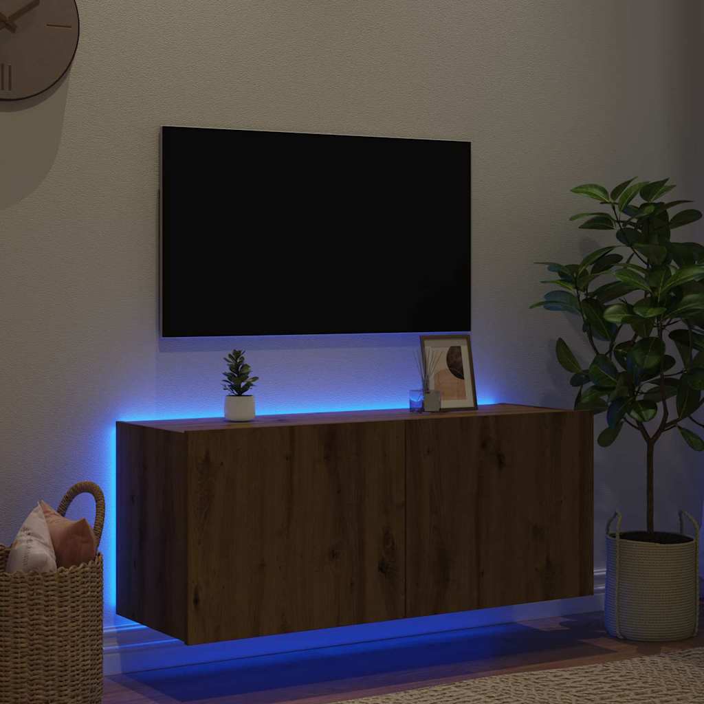 vidaXL TV Wall Cabinet Artisan Oak Engineered Wood 5