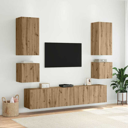 vidaXL TV Wall Cabinet Artisan Oak Engineered Wood 6