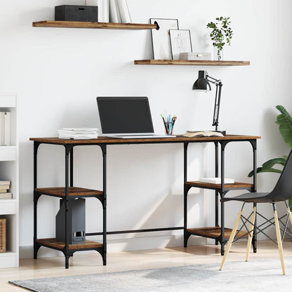vidaXL Desk 140x50x75 cm Metal and Engineered Wood