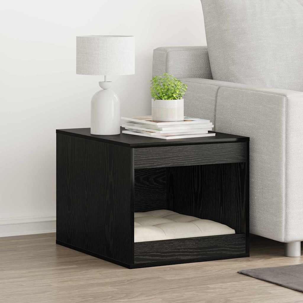 vidaXL Cat Litter Box Enclosure Black Oak 47 x 59 x 42 cm 1