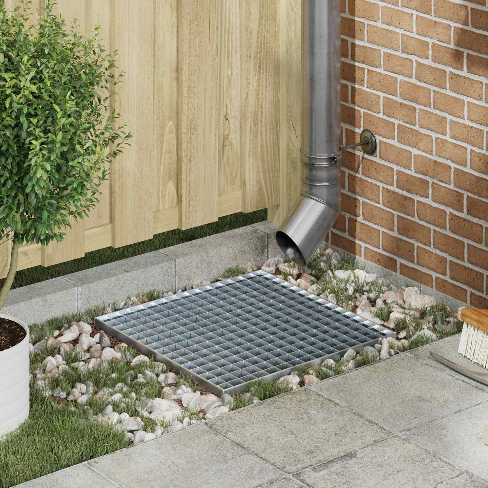 vidaXL Grating Silver 50 x 50 x 2 cm Hot-Dip Galvanised Steel 1