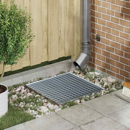 vidaXL Grating Silver 50 x 50 x 2 cm Hot-Dip Galvanised Steel 1