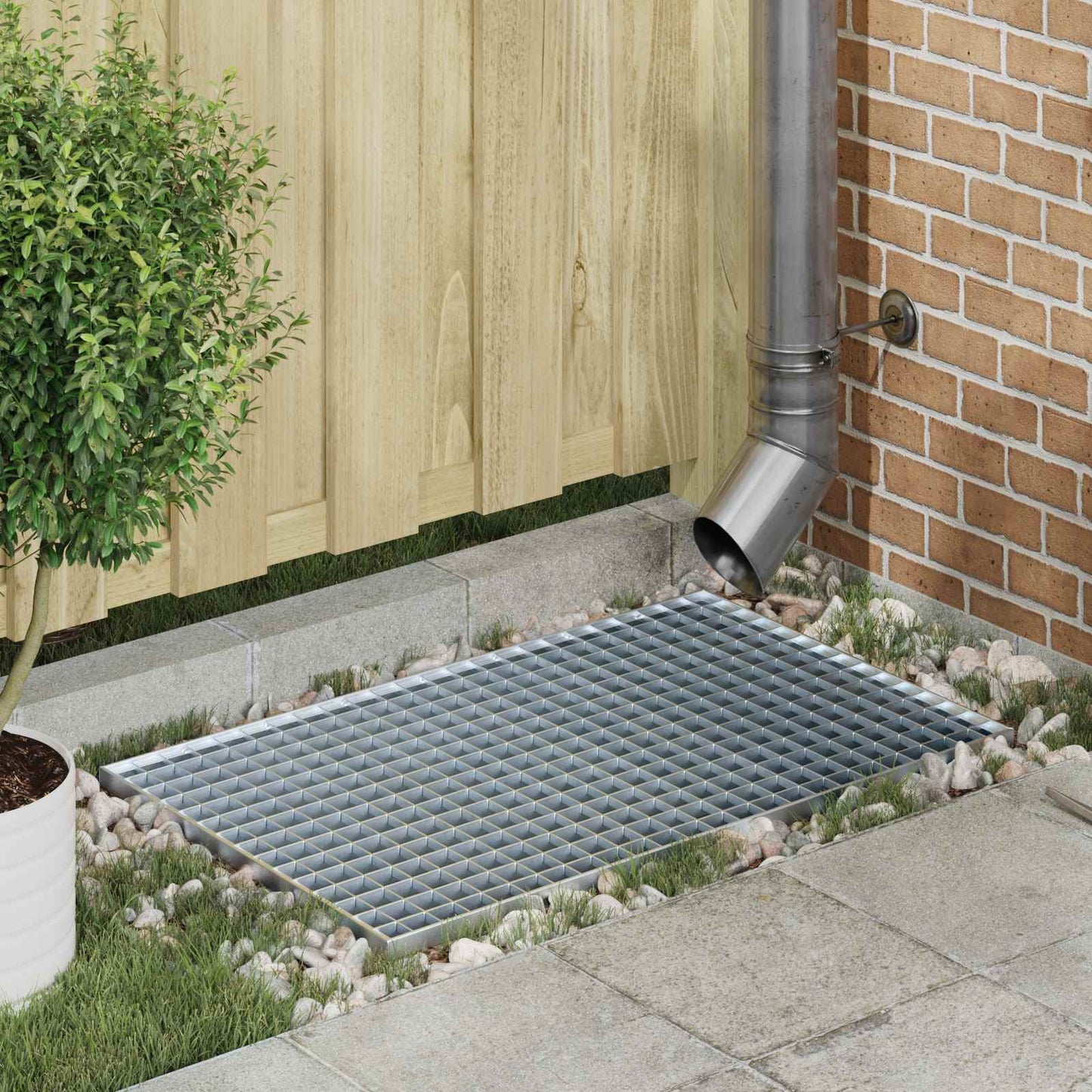 vidaXL Grating Silver 80 x 50 x 2 cm Hot-Dip Galvanised Steel 1