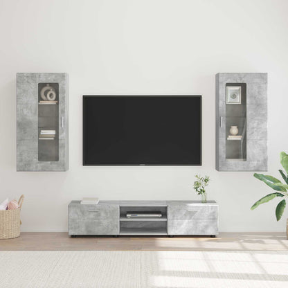 vidaXL TV Cabinet Set FLORIN 3 pcs 150 x 39 x 30 cm Concrete Grey