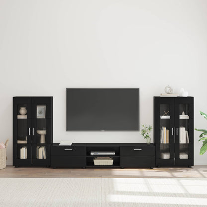 vidaXL TV Cabinet Set FLORIN 3 pcs 150 x 39 x 30 cm Black