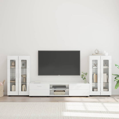 vidaXL TV Cabinet Set FLORIN 3 pcs 150 x 39 x 30 cm High Gloss White