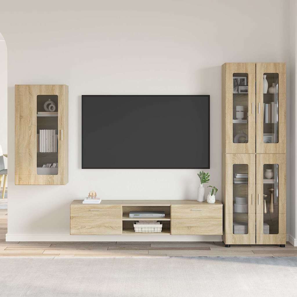 vidaXL TV Cabinet Set FLORIN 3 pcs 150 x 39 x 30 cm Sonoma Oak