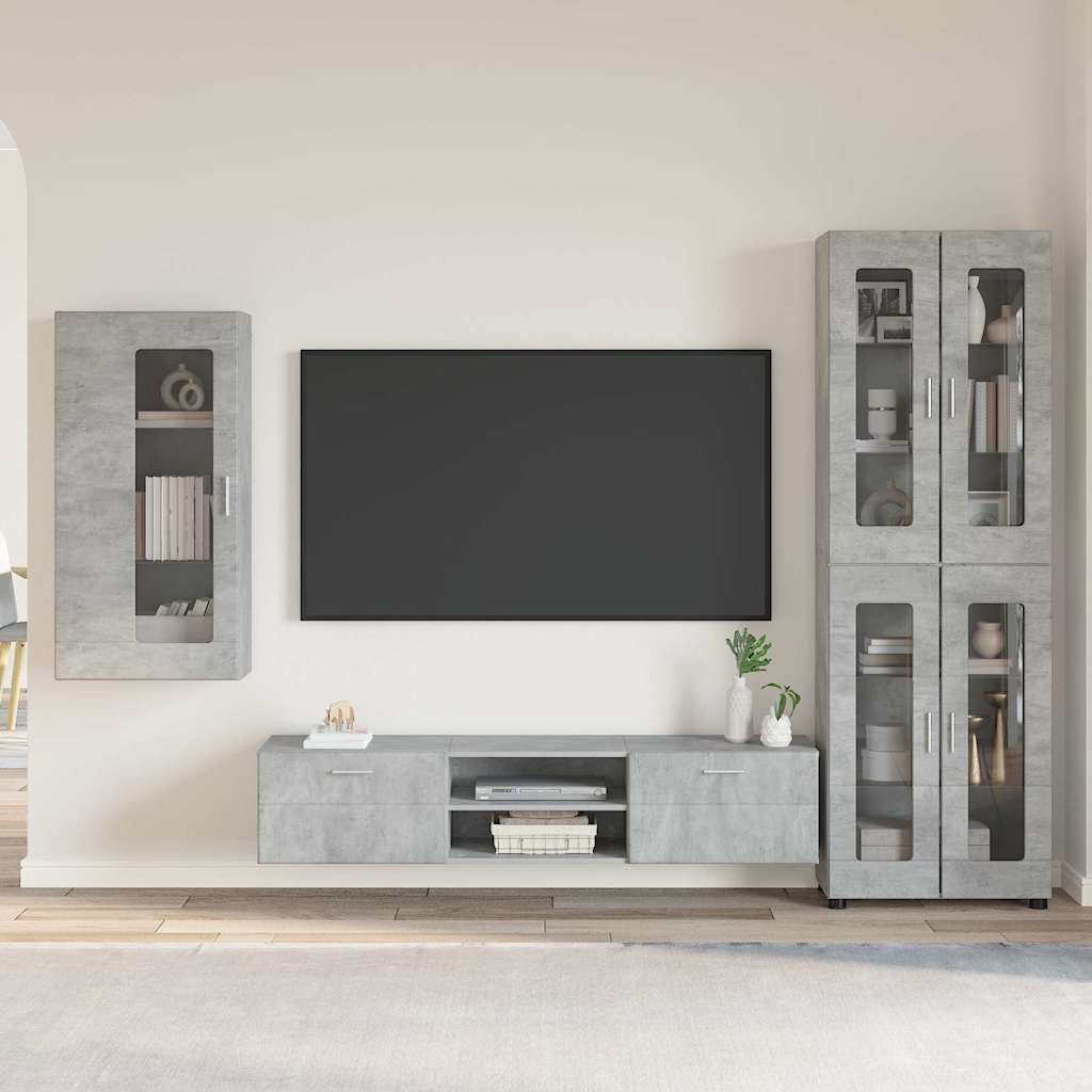 vidaXL TV Cabinet Set FLORIN 3 pcs 150 x 39 x 30 cm Concrete Grey