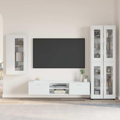 vidaXL TV Cabinet Set FLORIN 3 pcs 150 x 39 x 30 cm High Gloss White