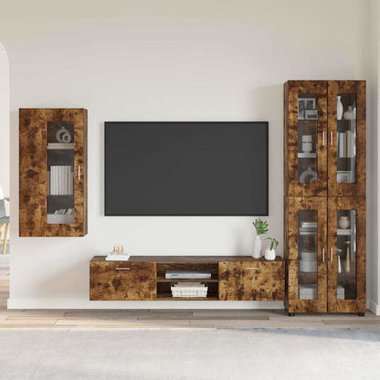 vidaXL TV Cabinet Set FLORIN 3 pcs 150 x 39 x 30 cm Smoked Oak