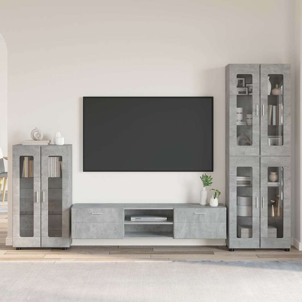 vidaXL TV Cabinet Set FLORIN 3 pcs 150 x 39 x 30 cm Concrete Grey