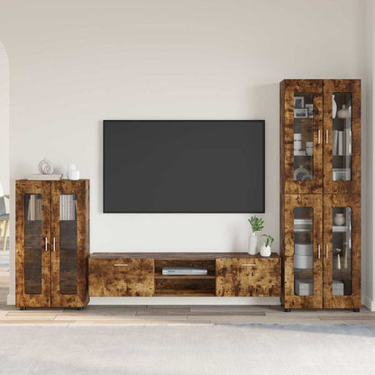 vidaXL TV Cabinet Set FLORIN 3 pcs 150 x 39 x 30 cm Smoked Oak