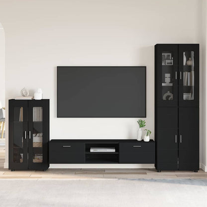 vidaXL TV Cabinet Set FLORIN 3 pcs 150 x 39 x 30 cm Black
