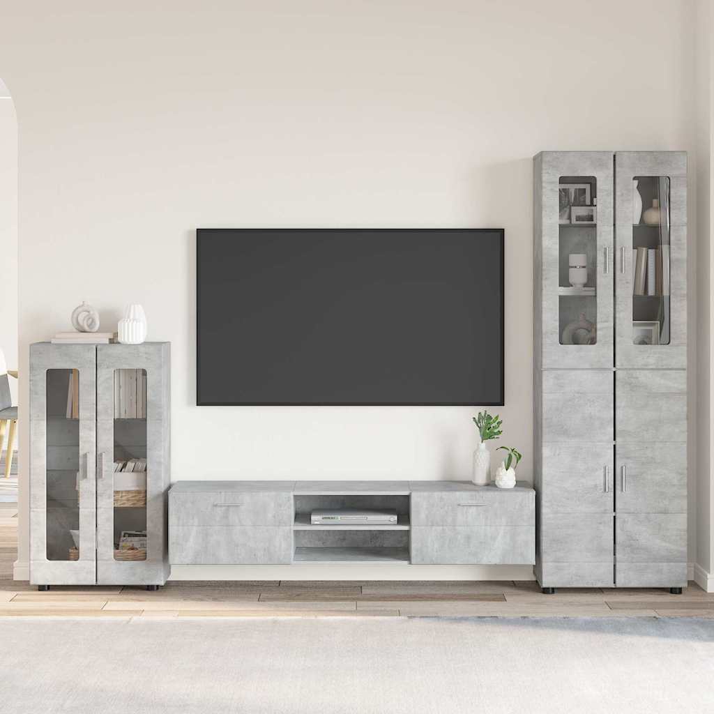 vidaXL TV Cabinet Set FLORIN 3 pcs 150 x 39 x 30 cm Concrete Grey
