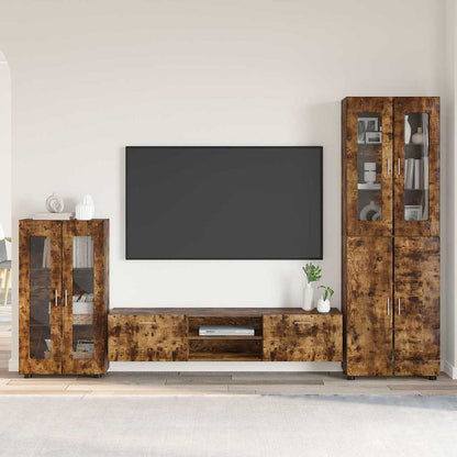 vidaXL TV Cabinet Set FLORIN 3 pcs 150 x 39 x 30 cm Smoked Oak
