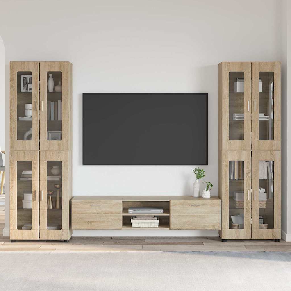 vidaXL TV Cabinet Set FLORIN 3 pcs 150 x 39 x 30 cm Sonoma Oak
