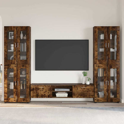 vidaXL TV Cabinet Set FLORIN 3 pcs 150 x 39 x 30 cm Smoked Oak