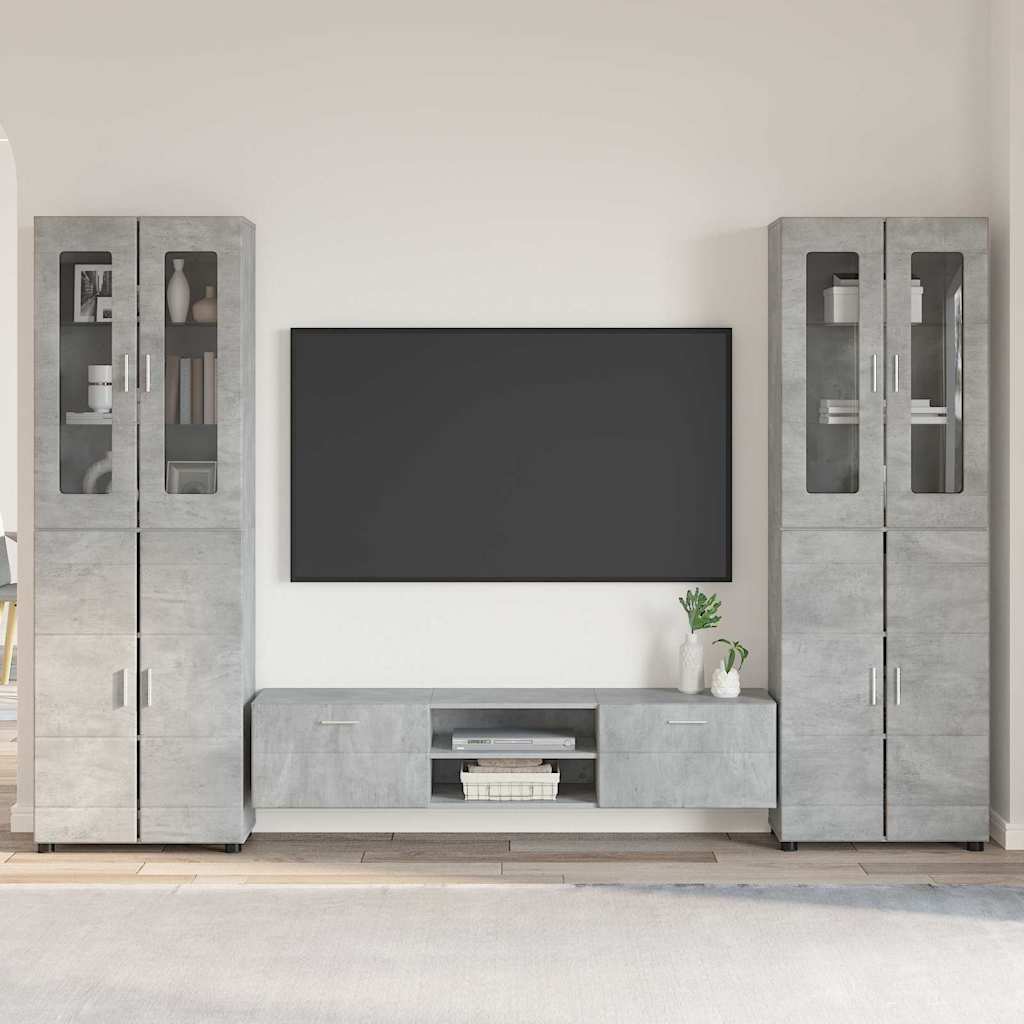 vidaXL TV Cabinet Set FLORIN 3 pcs 150 x 39 x 30 cm Concrete Grey
