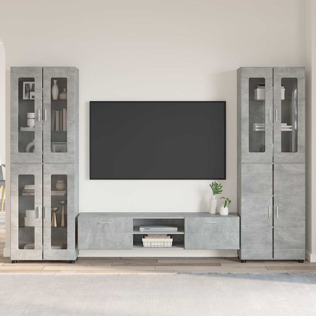 vidaXL TV Cabinet Set FLORIN 3 pcs 150 x 39 x 30 cm Concrete Grey